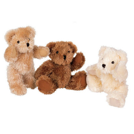 Animaux-Bois-Animaux-Bronzes propose Peluche Ours articulés assortis, lot de 3 -ho1060