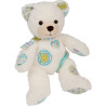 Animaux-Bois-Animaux-Bronzes propose Peluche Ours Peace and Love Blanc et Vert - ho1133