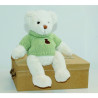 Animaux-Bois-Animaux-Bronzes propose Peluche Ours Pull Vert Histoire d'Ours -HO1194