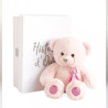 Animaux-Bois-Animaux-Bronzes propose Peluche Ours charms - rose sorbet 24 cm histoire d'ours -2806
