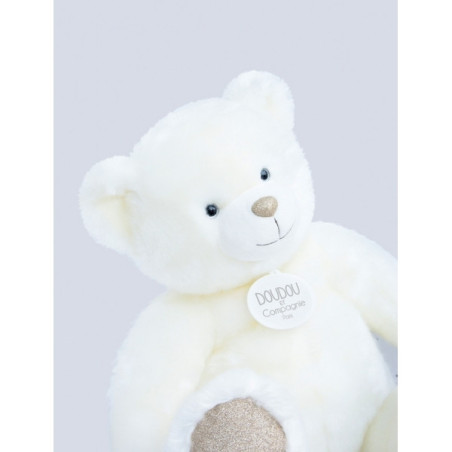 Animaux-Bois-Animaux-Bronzes propose Peluche Ours collection 40 cm - blanc histoire d'ours -DC3450