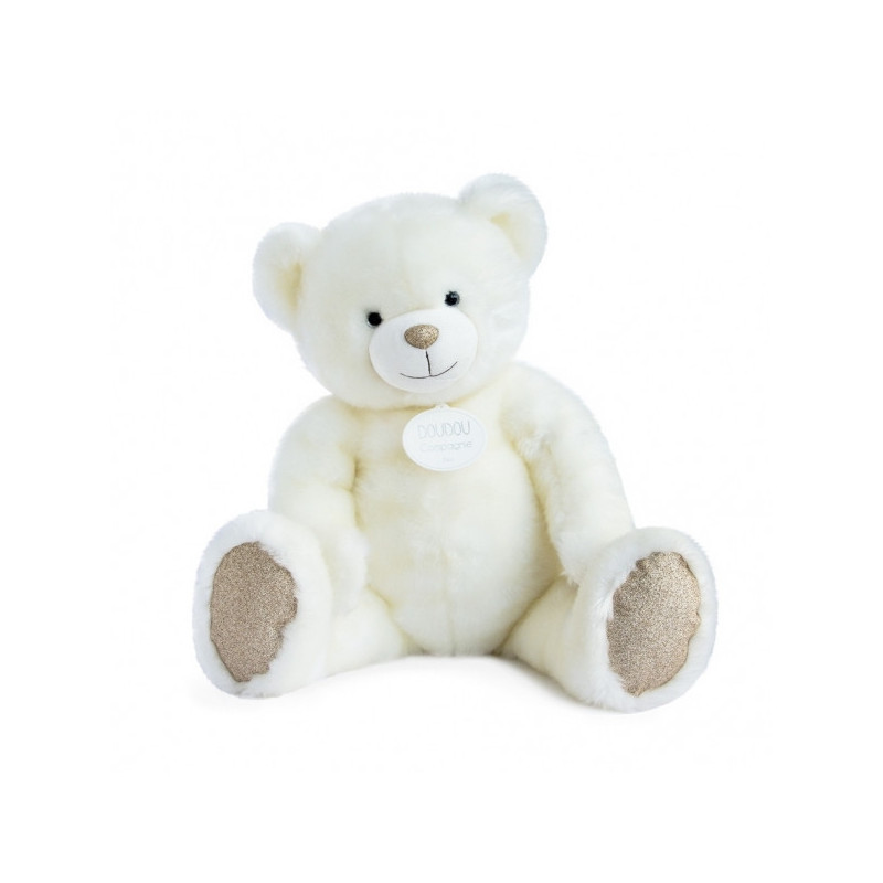 Animaux-Bois-Animaux-Bronzes propose Peluche Ours collection 80 cm - blanc histoire d'ours -DC3413