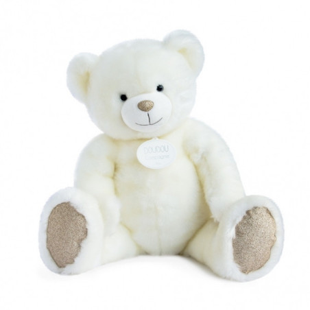 Animaux-Bois-Animaux-Bronzes propose Peluche Ours collection 80 cm - blanc histoire d'ours -DC3413