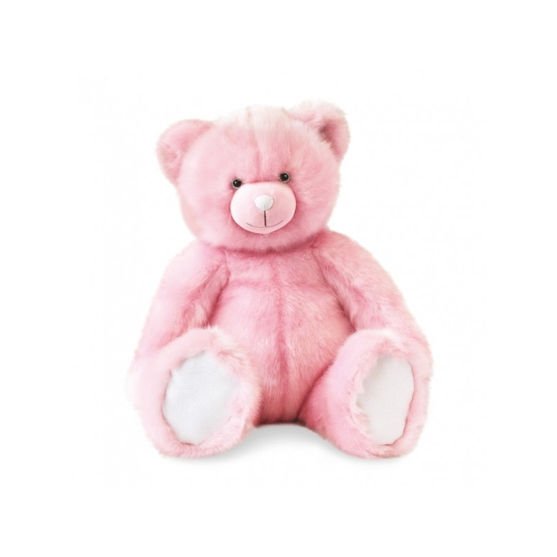 Animaux-Bois-Animaux-Bronzes propose Peluche Ours collection 60 cm - rose sorbet histoire d'ours -DC3456