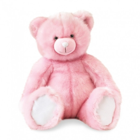 Animaux-Bois-Animaux-Bronzes propose Peluche Ours collection 60 cm - rose sorbet histoire d'ours -DC3456