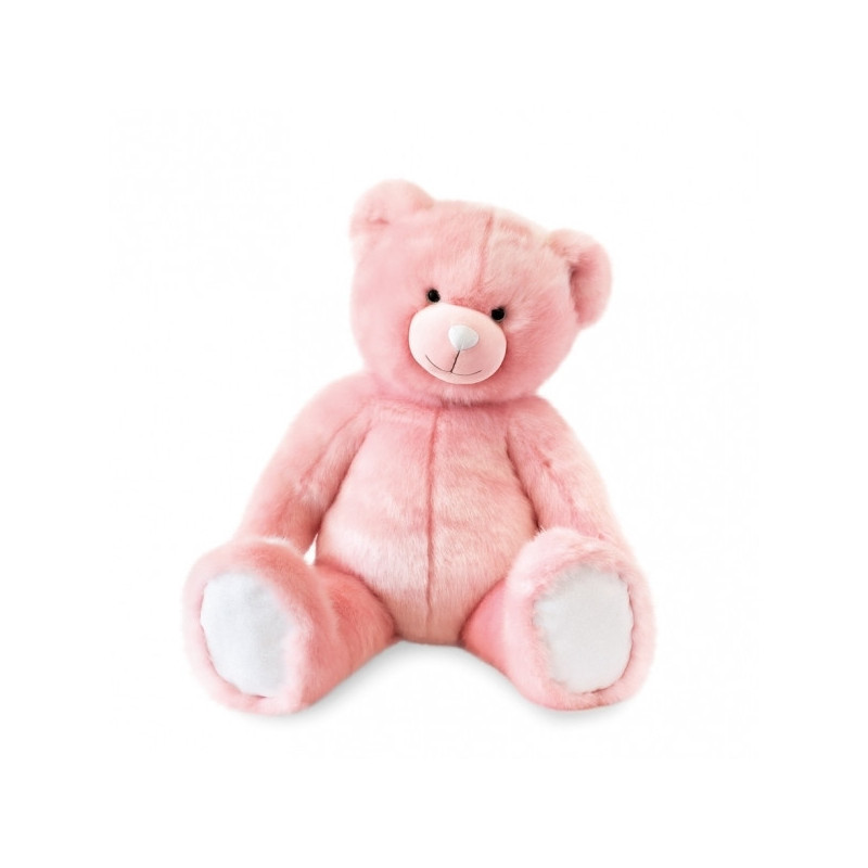 Animaux-Bois-Animaux-Bronzes propose Peluche Ours collection 80 cm - rose sorbet histoire d'ours -DC3459