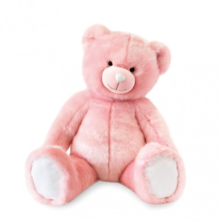 Animaux-Bois-Animaux-Bronzes propose Peluche Ours collection 80 cm - rose sorbet histoire d'ours -DC3459