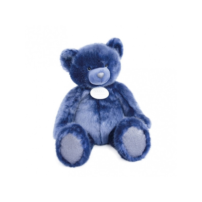 Animaux-Bois-Animaux-Bronzes propose Peluche Ours collection 80 cm - bleu nuit histoire d'ours -DC3415