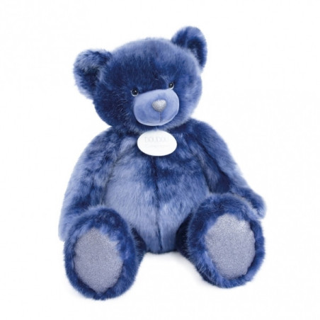 Animaux-Bois-Animaux-Bronzes propose Peluche Ours collection 80 cm - bleu nuit histoire d'ours -DC3415