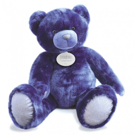 Animaux-Bois-Animaux-Bronzes propose Peluche Ours collection 120 cm - bleu nuit histoire d'ours -DC3418