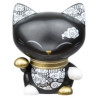 Animaux-Bois-Animaux-Bronzes.com propose Chat mani porte-bonheur noir patte dorée - lucky cat 11 cm 062