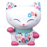 Chat mani porte-bonheur patte fuschia- lucky cat 11 cm 065