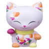 Chat mani porte-bonheur patte fuschia- lucky cat 11 cm 066