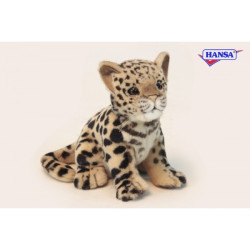 Félin Léopard bébé assis 20cm peluche animalière -3423 (2)