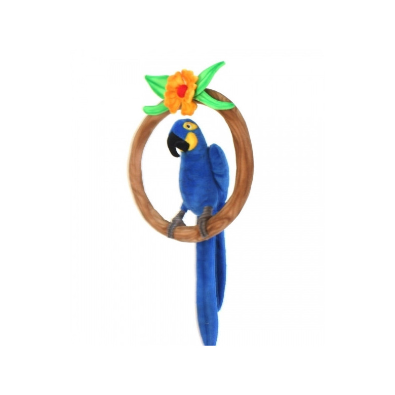 Décoration OiseauxAra hyacinthe 32cmh peluche animalière -5691 Anima