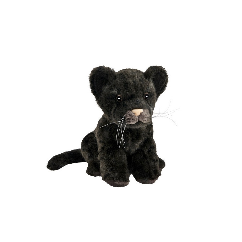 Félin Jaguar bébé assis 18cmh peluche animalière -7289