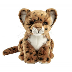 Félin Jaguar brun 18cmh peluche animalière -7288