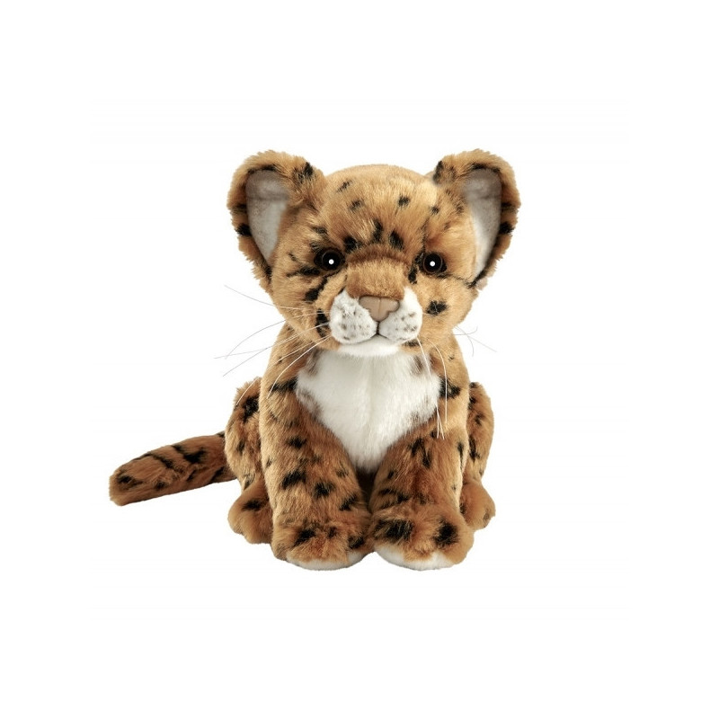 Félin Jaguar brun 18cmh peluche animalière -7288