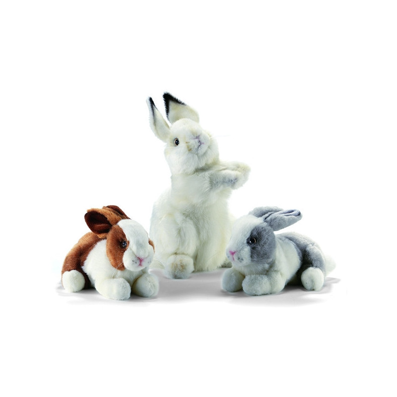 Animaux de la ferme Lapin dressé blanc 50 cm peluche animalière -4538