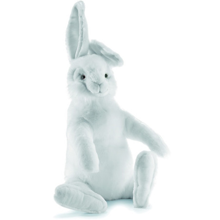 Animaux de la ferme Lapin pantin blanc 100 cm peluche animalière -4795