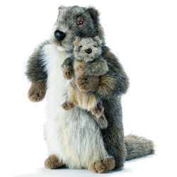 Animaux de la forêt Marmotte avec bébé 33 cm peluche animalière -4162