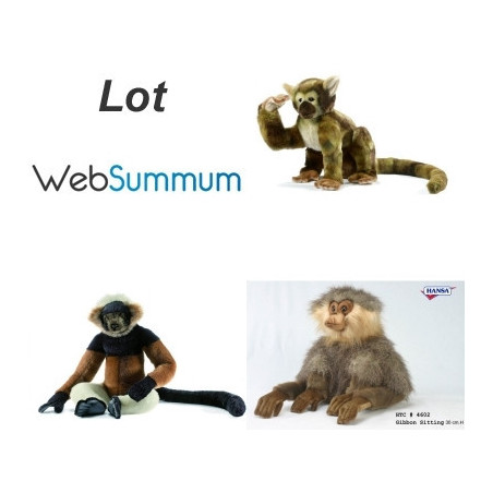 Animaux sauvage Lot 3 Peluches singe peluche animalière -LWS-141