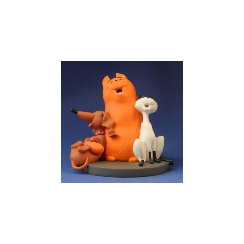 Animaux-Bois-Animaux-Bronzes.com propose Les Chats et le chien de jan, jans en de kinderen -JJ17