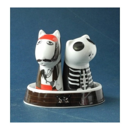Animaux-Bois-Animaux-Bronzes.com propose Sel et poivre chien et Chat pirates de top choice -PTC107