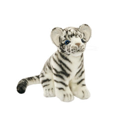 Félin Tigre blanc bébé assis 20cmh/20cml peluche animalière -7287