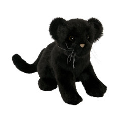 Félin Panthère noire bébé assis 18cmh/18cml peluche animalière -7487