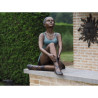 Décoration Statuette bronze personnage Statue bronze ballerine assise -B89035