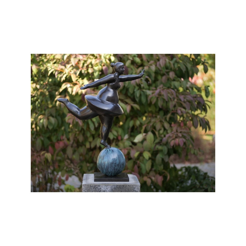 Statuette grande ballerine sur bol bronze -AN2561BRW-HP