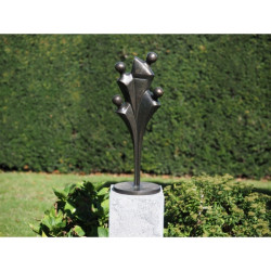 Décoration Statuette bronze personnage Statuette famille moderne de 4 h 65cm bronze -AN2755BR-BI (2)