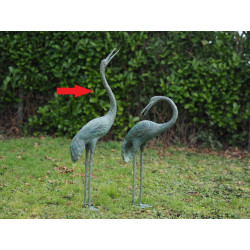 Décors Animaux en Bronze Statuette bronze grue regardant vers le haut cm