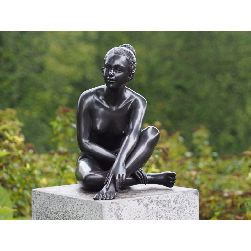 Décoration Statuette bronze personnage Statuette nu assis bronze -BS1401B