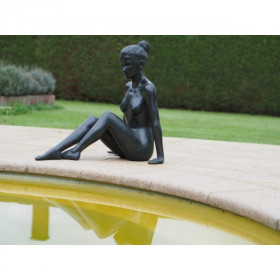 Statue bronze femme nue assise 69cm