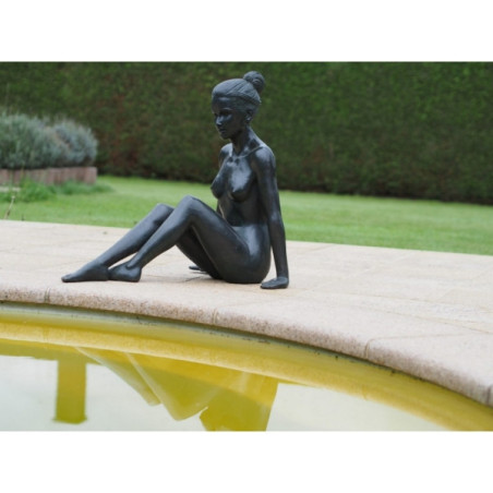 Décors Animaux en Bronze Statue bronze femme nue assise 69cm