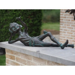 Décoration Statuette bronze personnage Statuette pixie couché bronze -AN1336BR-V
