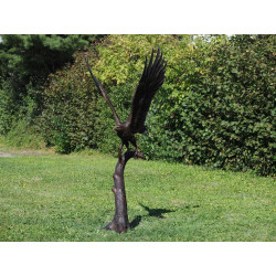 Décors Animaux en Bronze Statue bronze aigle sur un arbre -B1338 (2)
