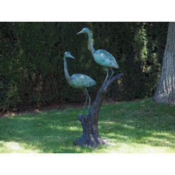 Décors Animaux en Bronze Statue bronze 2 hérons -B1376