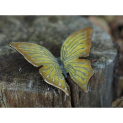 Décors Animaux en Bronze Papillon jaune patiné à chaud bronze -HW1824BRW-HP