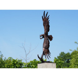 Décors Animaux en Bronze Statue bronze aigle en vol -B56606
