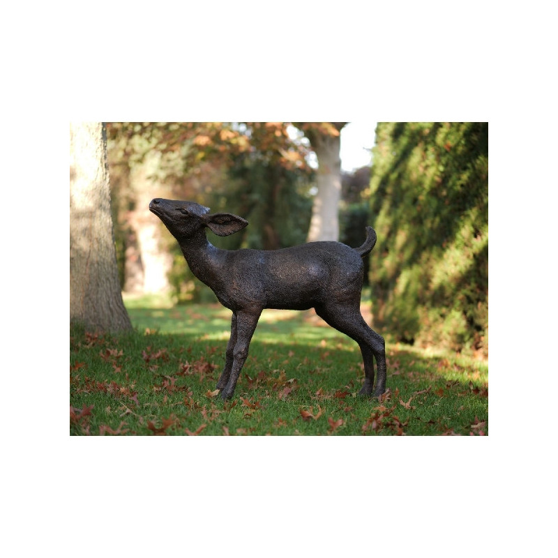 Décors Animaux en Bronze Statue bronze bébé cerf -B47236
