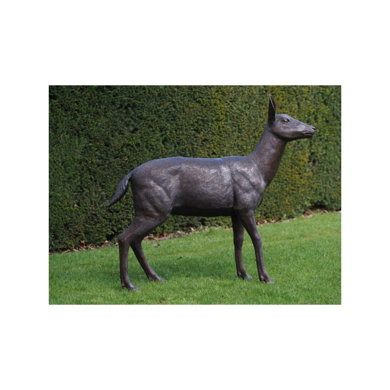 Statue bronze biche -B1341R