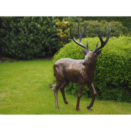 Statue bronze biche -B837-1