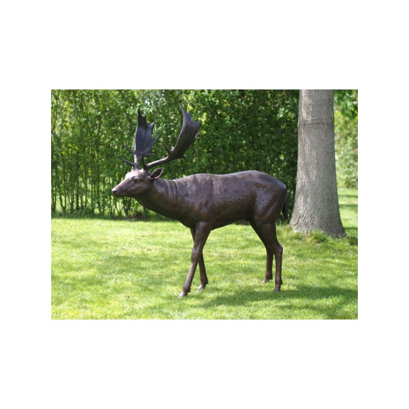 Décors Animaux en Bronze Statue bronze cerf daim -B1408