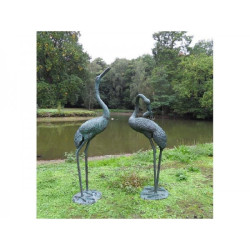 Décors Animaux en Bronze Statue bronze cranebird 1,52 m, -B571-1