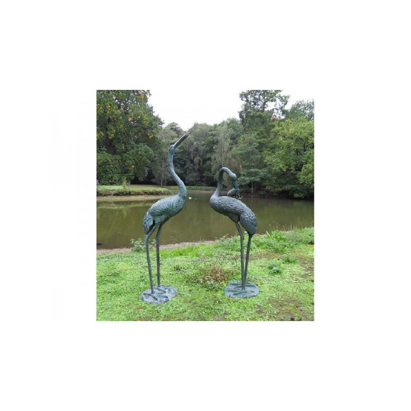 Décors Animaux en Bronze Statue bronze cranebird 1,52 m, -B571-1