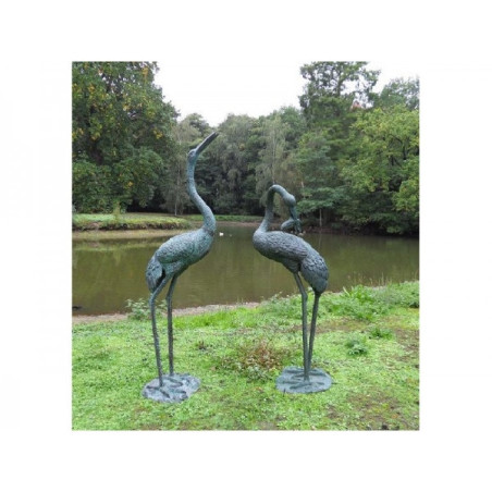 Décors Animaux en Bronze Statue bronze cranebird 1,52 m, -B571-1