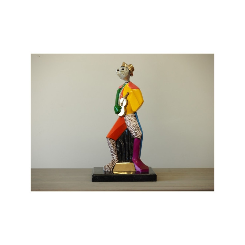 Statue bronze figure moderne colorée -B47274